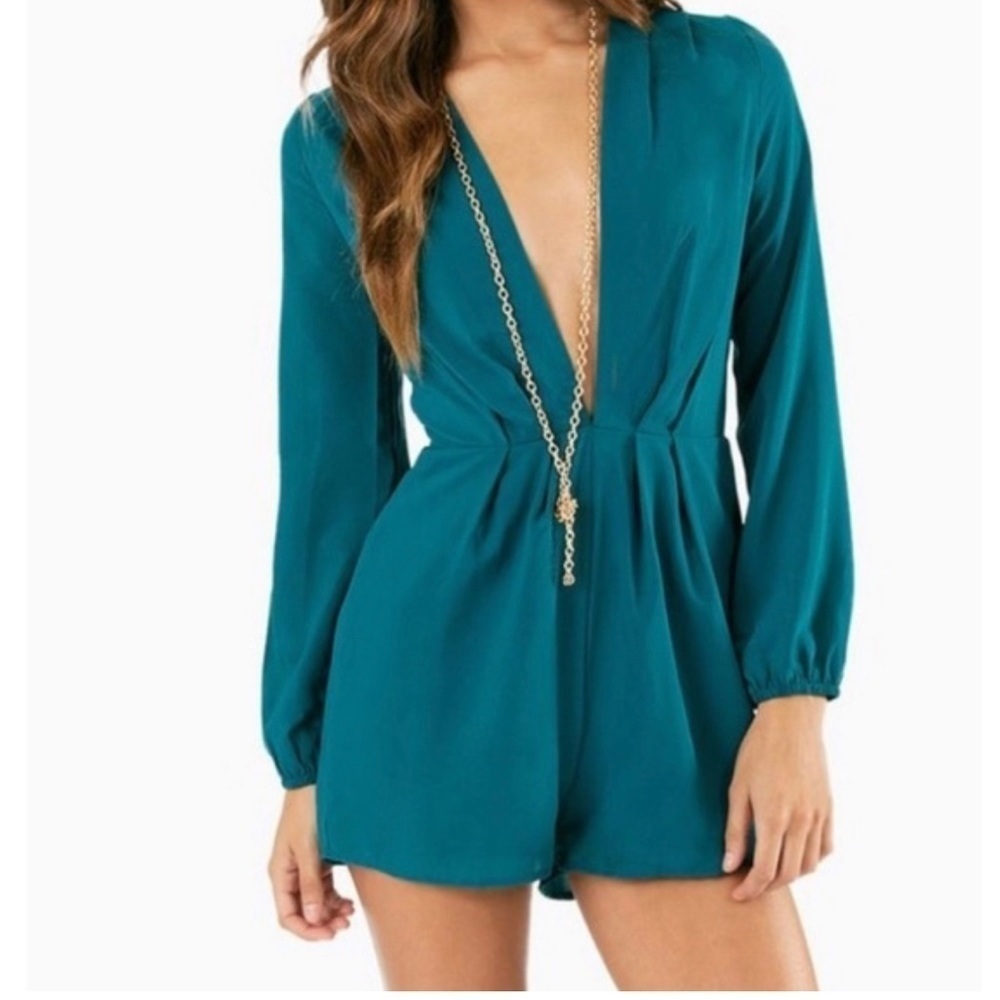Tobi blue green romper